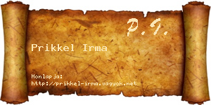 Prikkel Irma névjegykártya